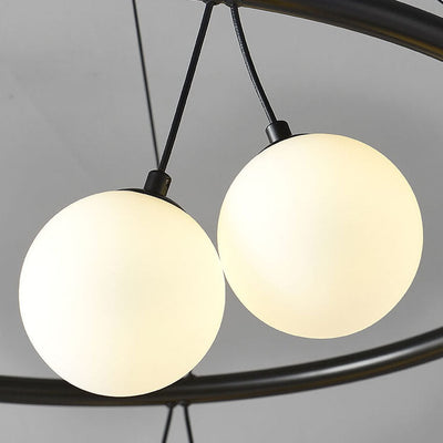 Nordic Modern Cherry Shape Iron Straight Row 8/10/14-Light Island Light Chandelier