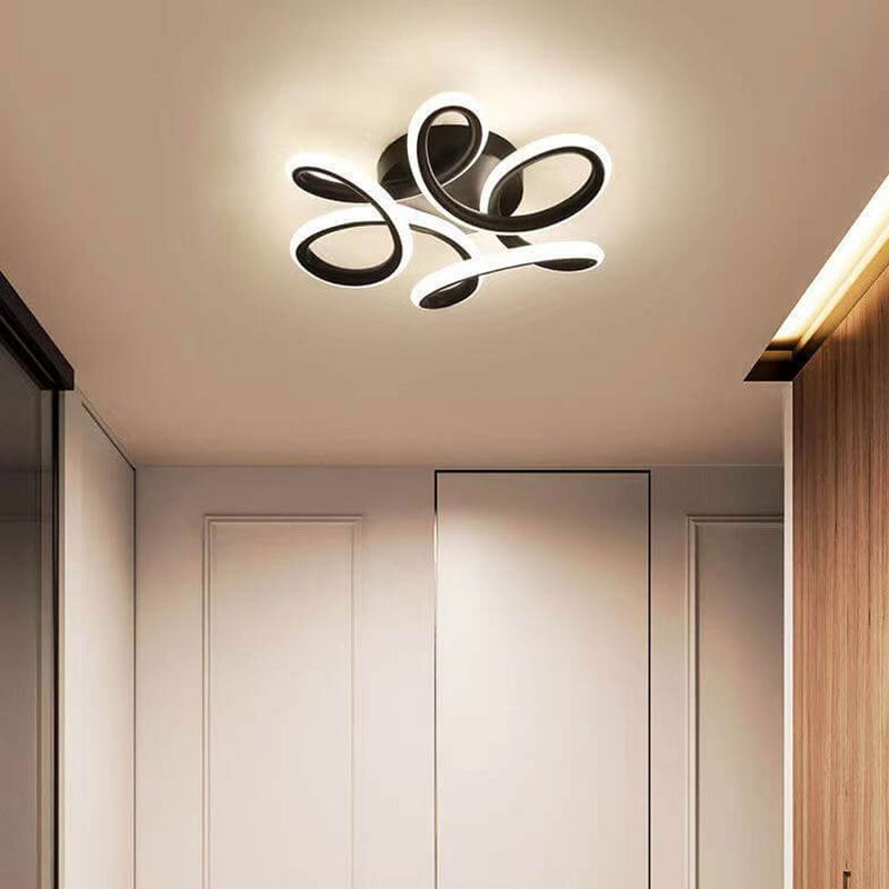 Modern Creative Curve Flower Shape LED Flush Mount Ceiling Light