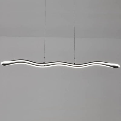 Nordic Minimalist Curve Bar LED-Kronleuchter aus Aluminium 