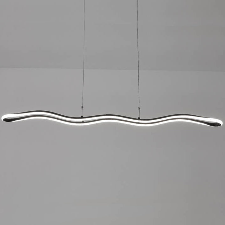 Nordic Minimalist Curve Bar Aluminum LED Chandelier