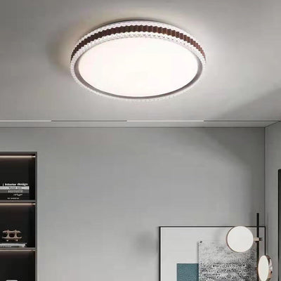 Nordic Light Luxury Crystal Round LED Flush Mount Light