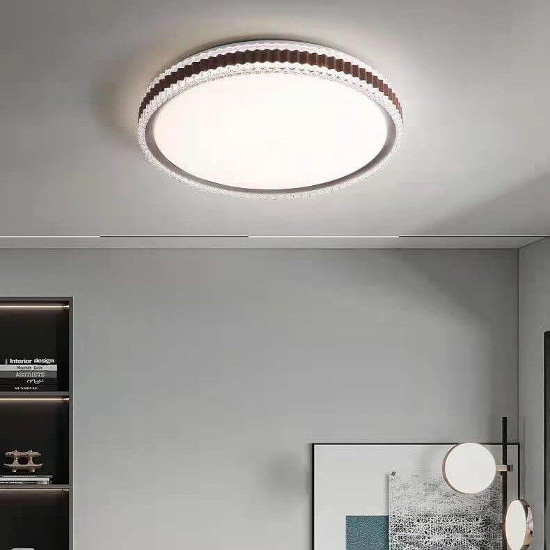 Nordic Light Luxury Crystal Round LED Flush Mount Light