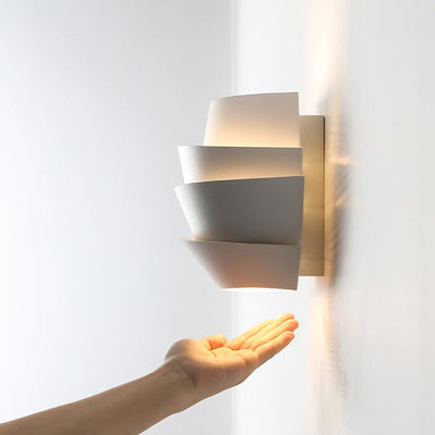Nordic Minimalist Layers Half Cylinder Iron 2-Light Wall Sconce Lamp