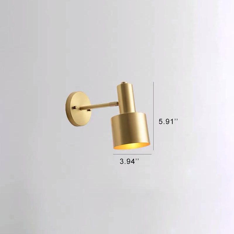 Postmodern All Copper 1-Light Rotatable Wall Sconce Lamps