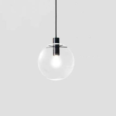 Modern Simplicity Clear Glass Ball 1-Light Pendant Light