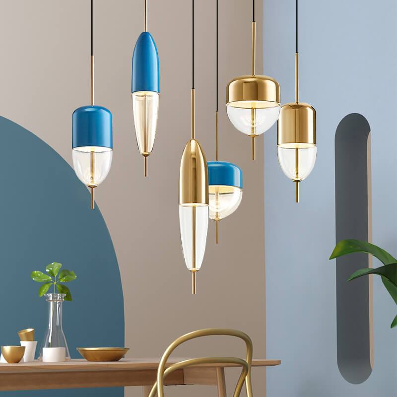 Modern Teardrop Glass 1-Light  Minimalist LED Pendant Light