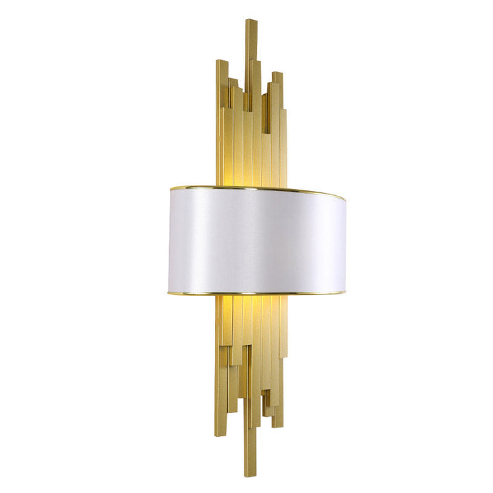 Modern Fabric Hardware Column 2-Light  Wall Sconce Lamp