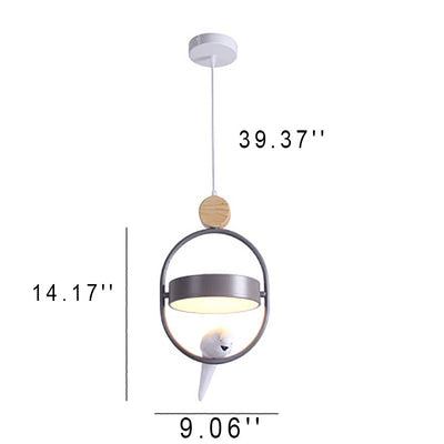 Nordic Creative Bird Ring 1-Light LED Pendant Light