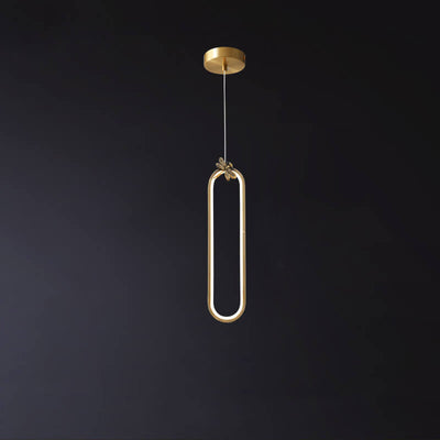 Modern Bronze Long Ring 1-Light LED Pendant Light