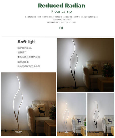 Modern Minimalist Curved Line 1-Light LED Standing Floor Lamp