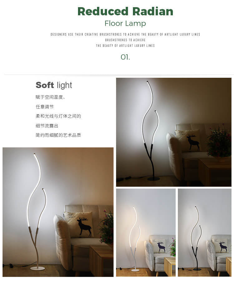 Modern Minimalist Curved Line 1-Light LED Standing Floor Lamp