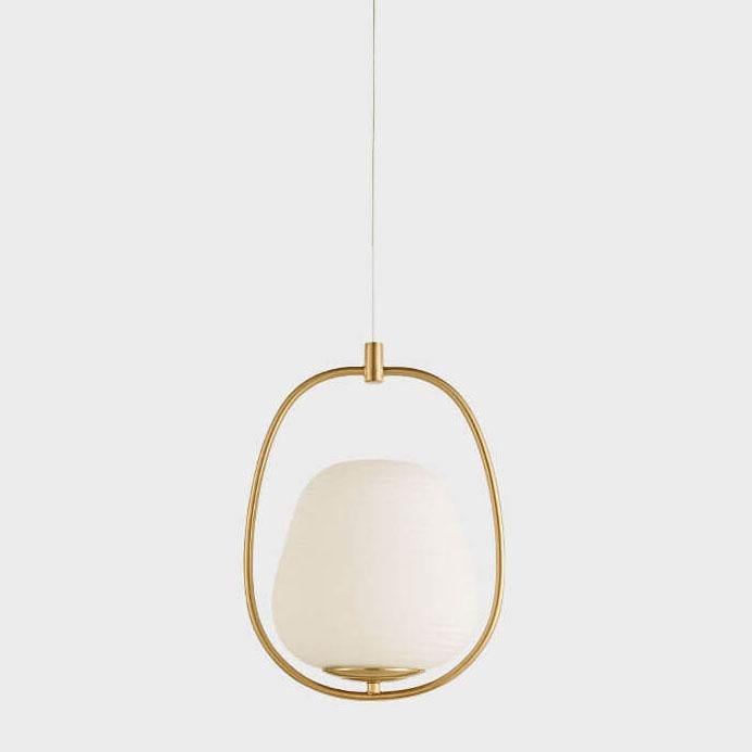 Nordic Creative Oval Glass Ball Gold Ring Pendant Light