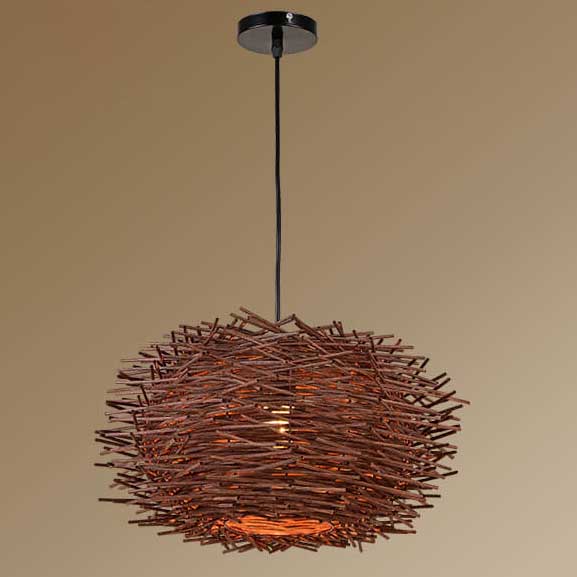 Moderne Rattan Weaving Bird Nest 1 Light Pendelleuchte 