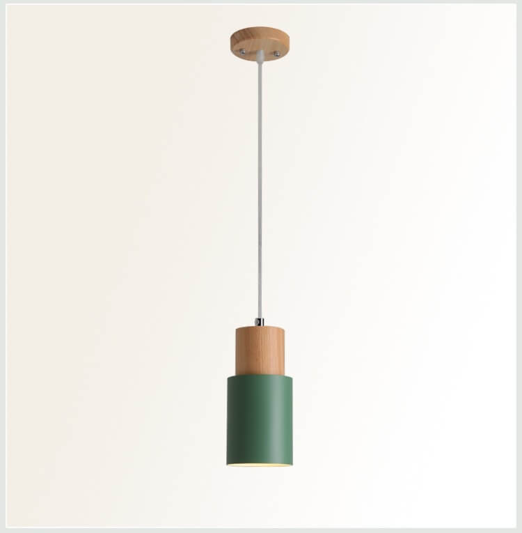 Nordic Macaron Zylinder Aluminium 1-Licht Einzel-LED-Pendelleuchte 