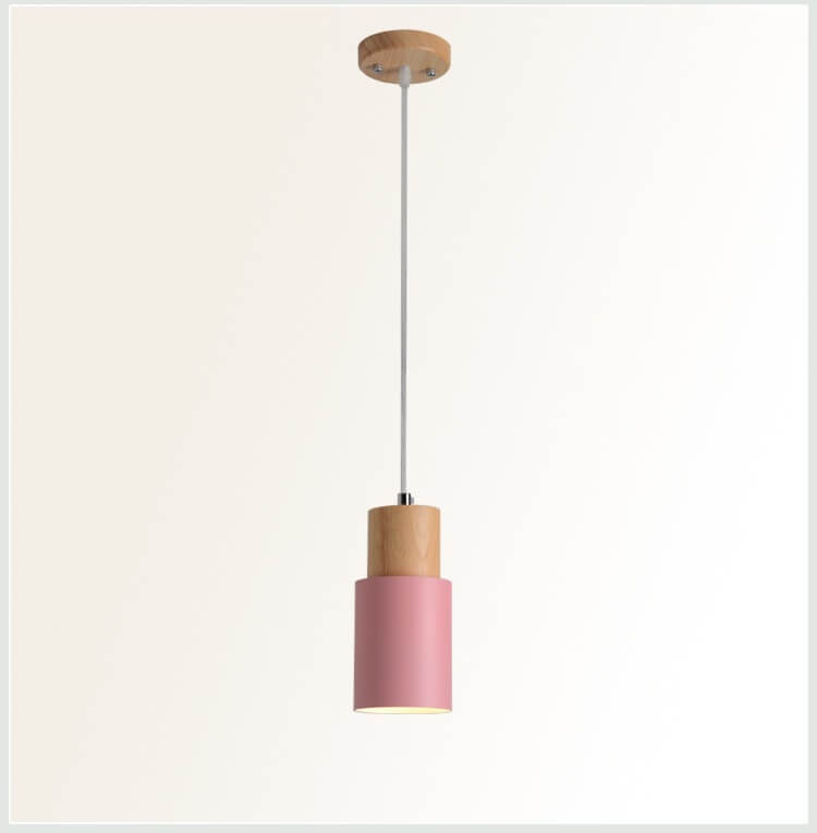 Nordic Macaron Zylinder Aluminium 1-Licht Einzel-LED-Pendelleuchte 