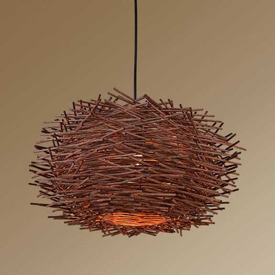 Moderne Rattan Weaving Bird Nest 1 Light Pendelleuchte 