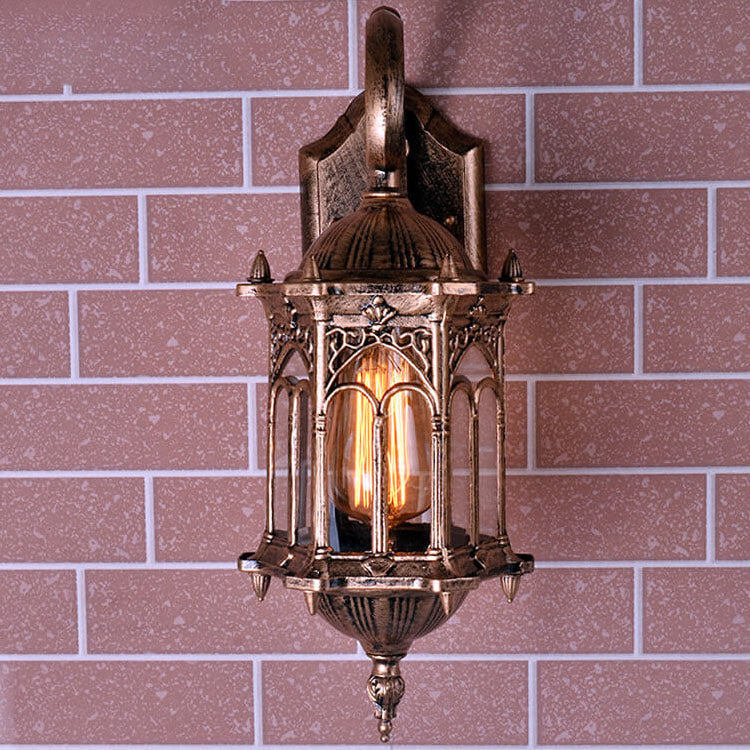 European Vintage Outdoor Waterproof 1-Light Metal Wall Sconce Lamp