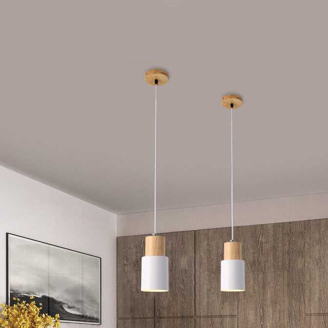 Nordic Macaron Zylinder Aluminium 1-Licht Einzel-LED-Pendelleuchte 