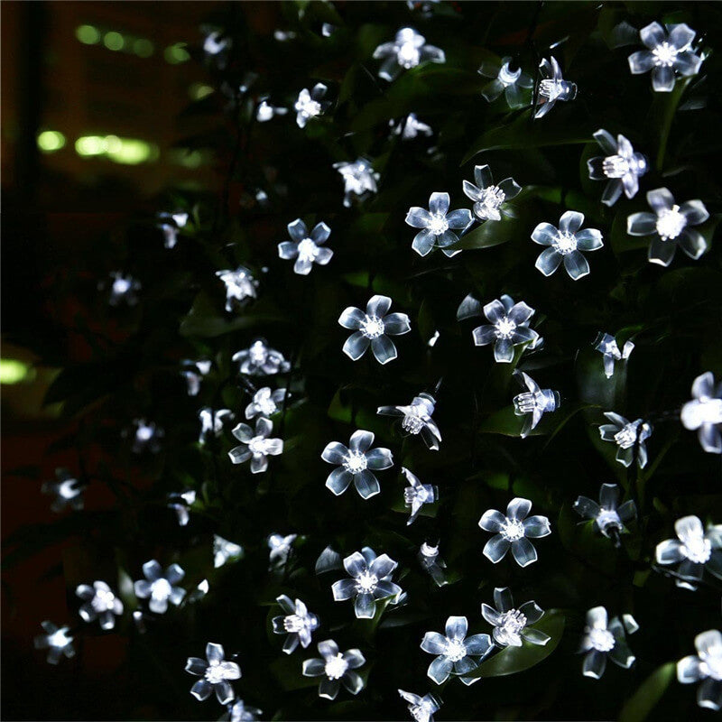 LED Solar Sakura String Lights Waterproof Outdoor Fairy Flower Lights