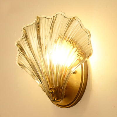 Creative Glass Shell 1-Light Wall Sconce Lamp