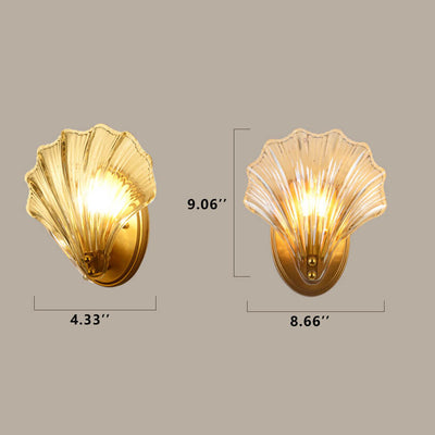 Creative Glass Shell 1-Light Wall Sconce Lamp