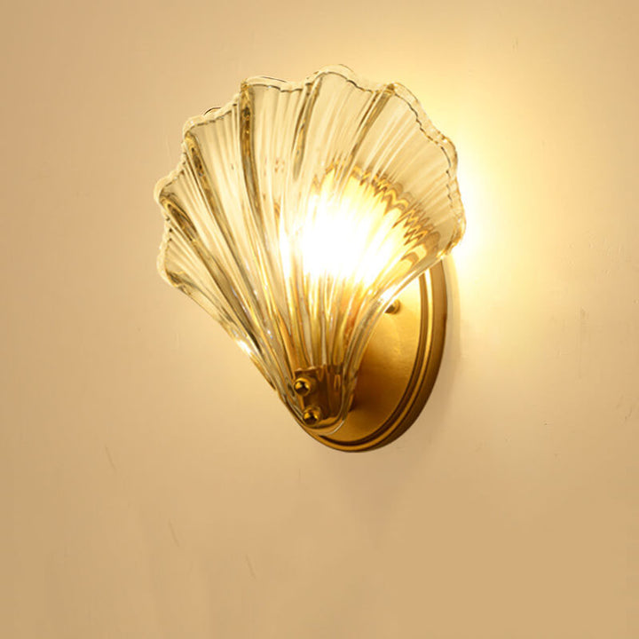 Creative Glass Shell 1-Light Wall Sconce Lamp
