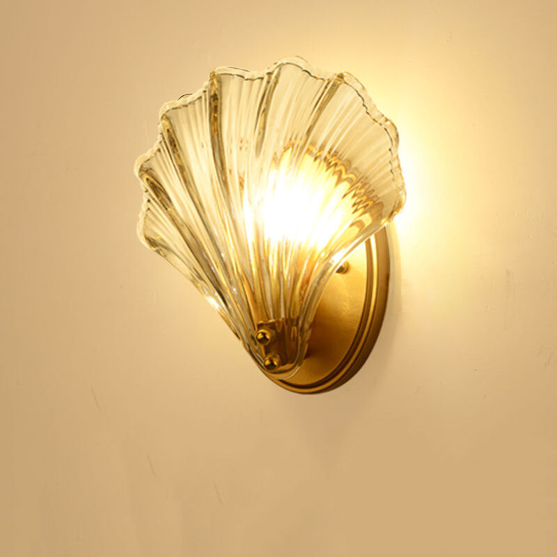 Creative Glass Shell 1-Light Wall Sconce Lamp