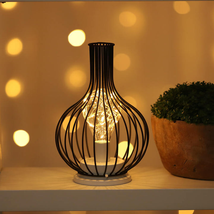 Retro Schmiedeeisen Weinflasche Nachtlicht Tischlampe 