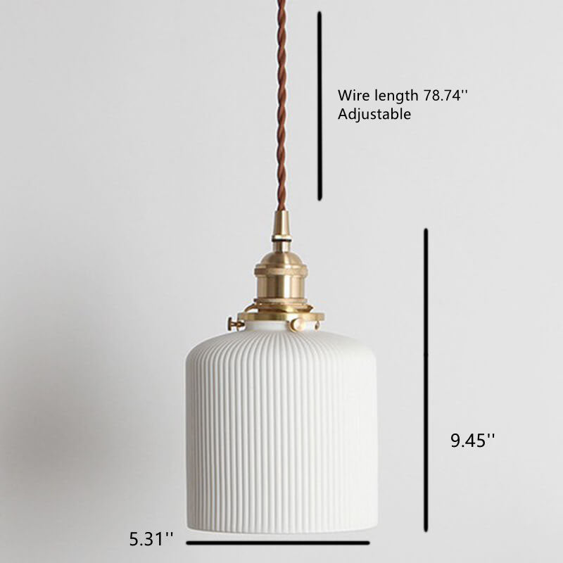 Glas-Pendelleuchte aus strukturierter Keramik, 1-flammig, längenverstellbar 