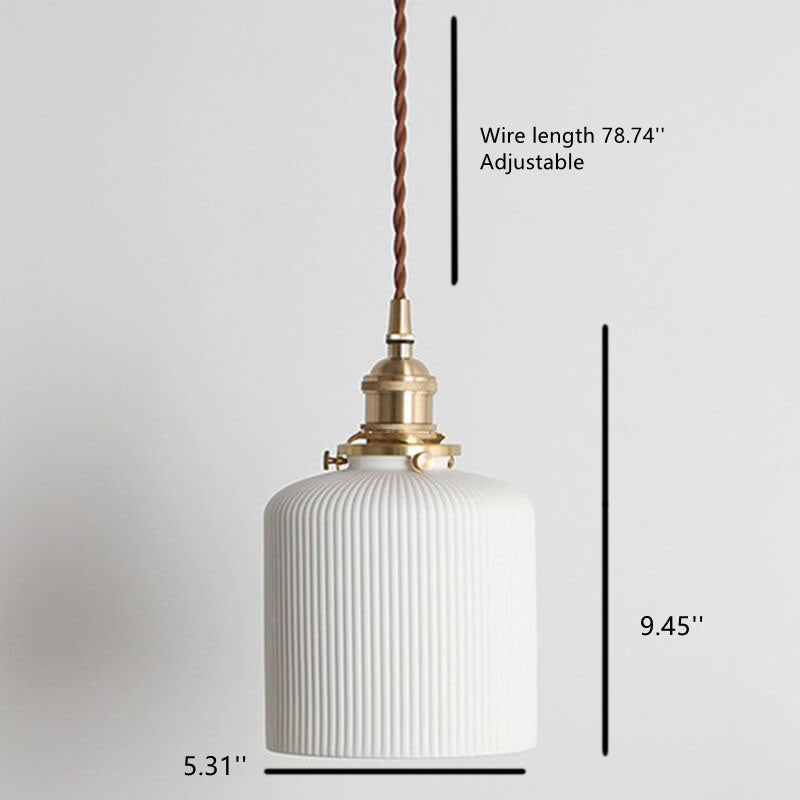 Textured Ceramics 1-Light  Adjustable Length Jar Pendant Light