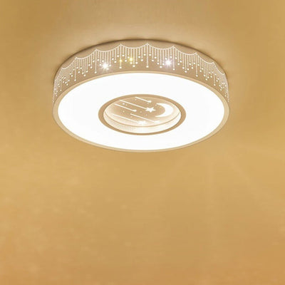 ضوء السقف الدائري LED للأطفال بتصميم حديث وبسيط مع سماء مرصعة بالنجوم 