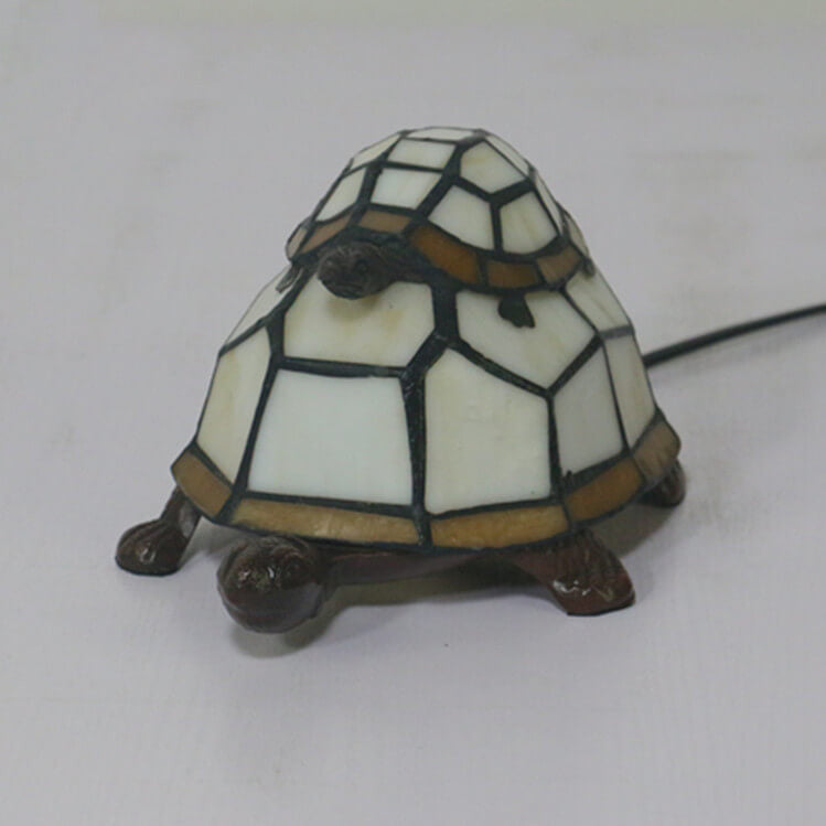 Europäische Tiffany-Schildkröten-Buntglas-1-Licht-Nachtlicht-Tischlampe