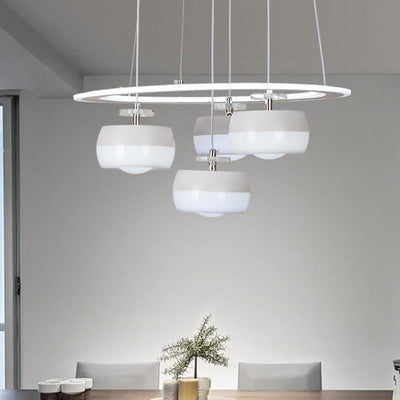 ثريا LED من الألومنيوم والحديد المطاوع بتصميم حديث وبسيط 