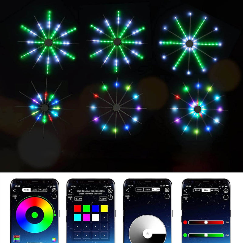 Creative RGB Illusion Windmill Fireworks LED String Lights