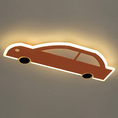 Cartoon Creative Car Shape Iron LED Flush Mount Ceiling Light