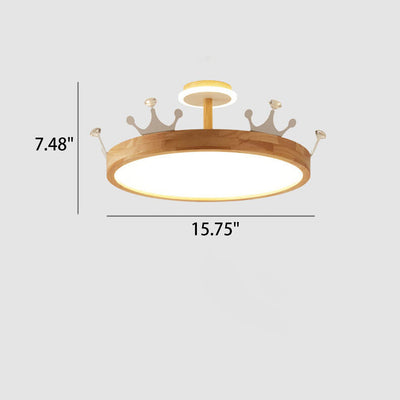 Nordic Log Crown LED Flush Mount Ceiling Light