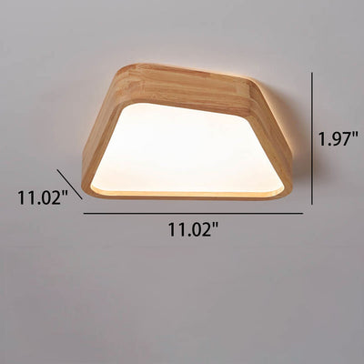 Modern Japanese Log Geometry Shape LED Flush Mount Ceiling Light