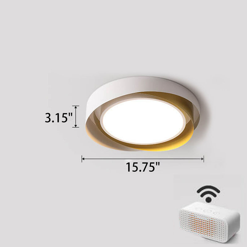 Modern Minimalist Round Wrought Iron LED Flush Mount Ceiling Light
