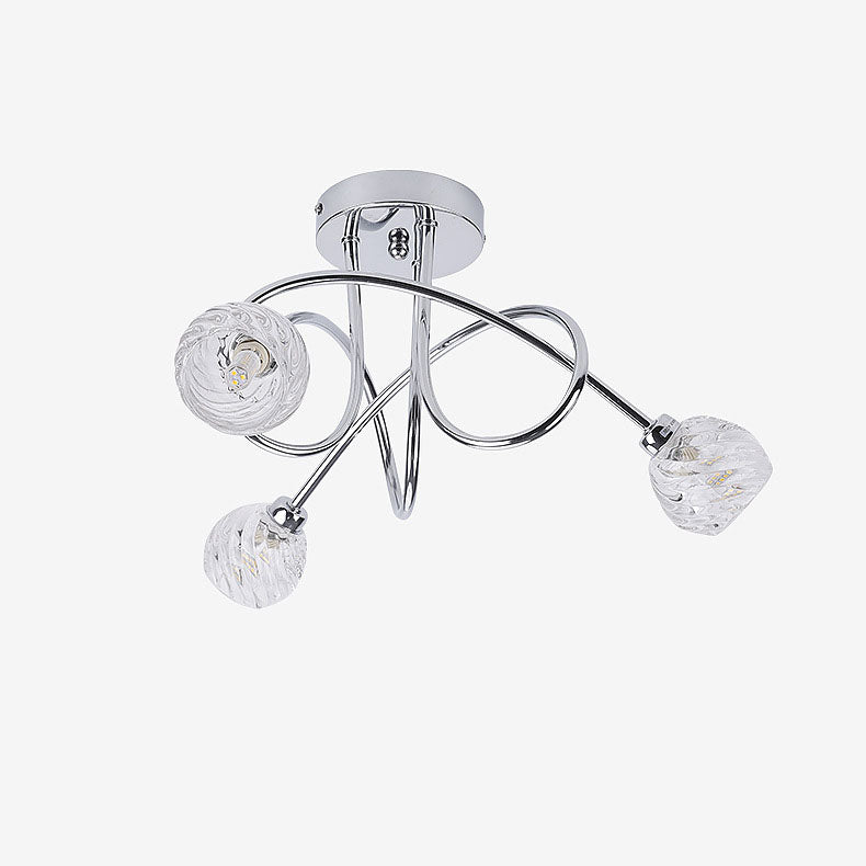 Nordic Luxury Crystal Glass Twisted Lines 3-Light Semi-Flush Mount Deckenleuchte