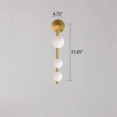 Modern Light Luxury Iron Glass Round 3-Light Wall Sconce Lamp