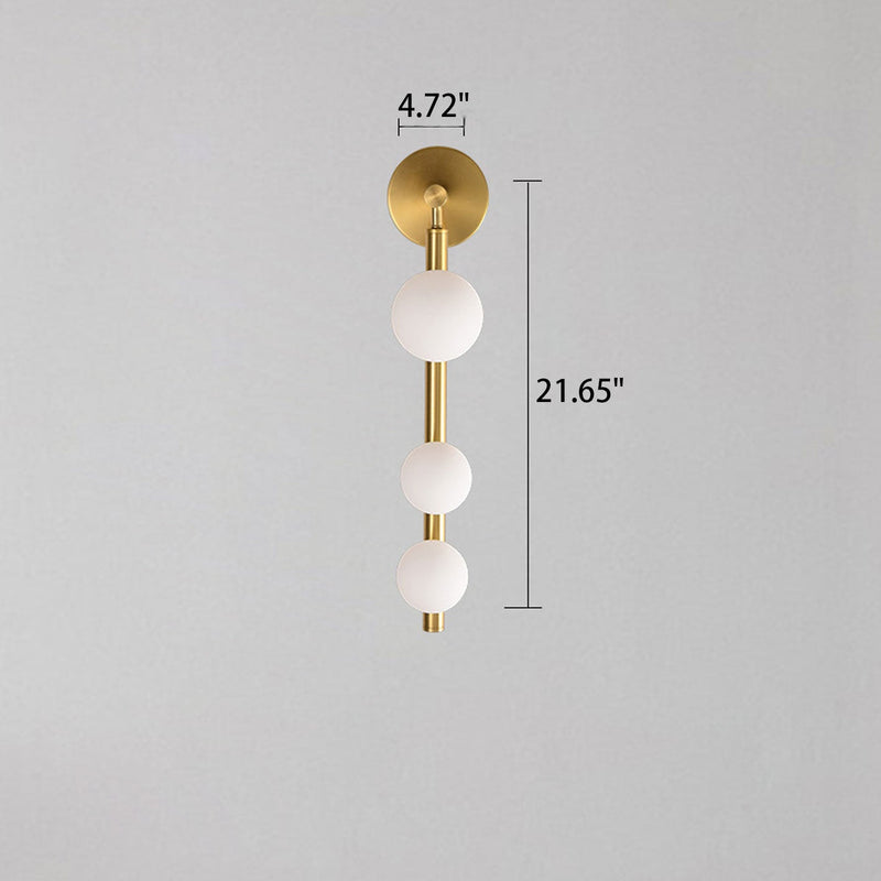 Modern Light Luxury Iron Glass Round 3-Light Wall Sconce Lamp