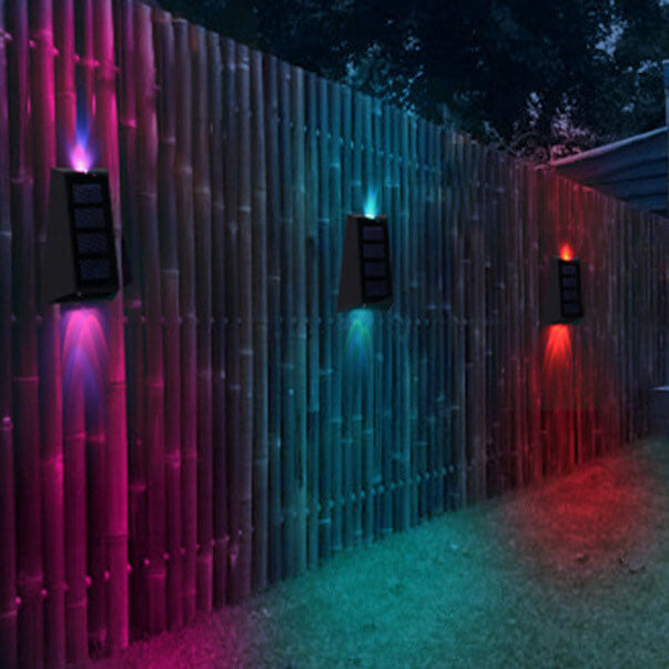 Einfache Trapez-Solar-RGB-Patio-LED-Wandleuchte für den Außenbereich