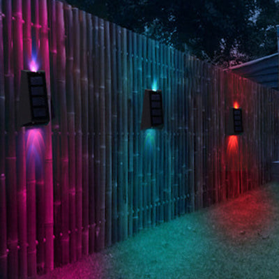 Applique murale LED solaire trapézoïdale simple pour l'extérieur, RVB, pour Patio 