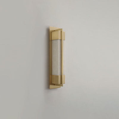 Modern Chinese Brass Faux-Lucite Rectangular LED Wall Sconce Lamp