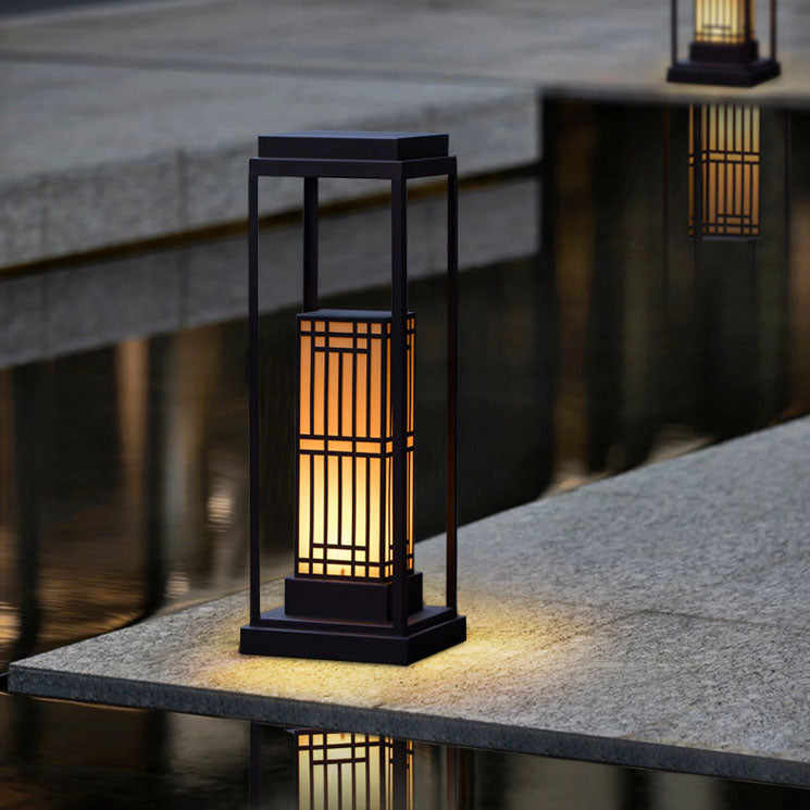 Luz exterior para jardín de césped impermeable con LED solar de mármol de acero inoxidable retro moderno 