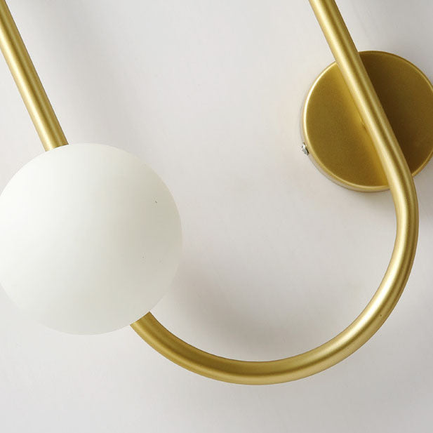 Aplique de pared contemporáneo nórdico de hierro con bola de cristal y aro ovalado de 2 luces para sala de estar 