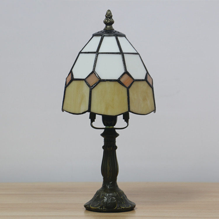 European Style Tiffany Cone Stained Glass 1-Light Table Lamp