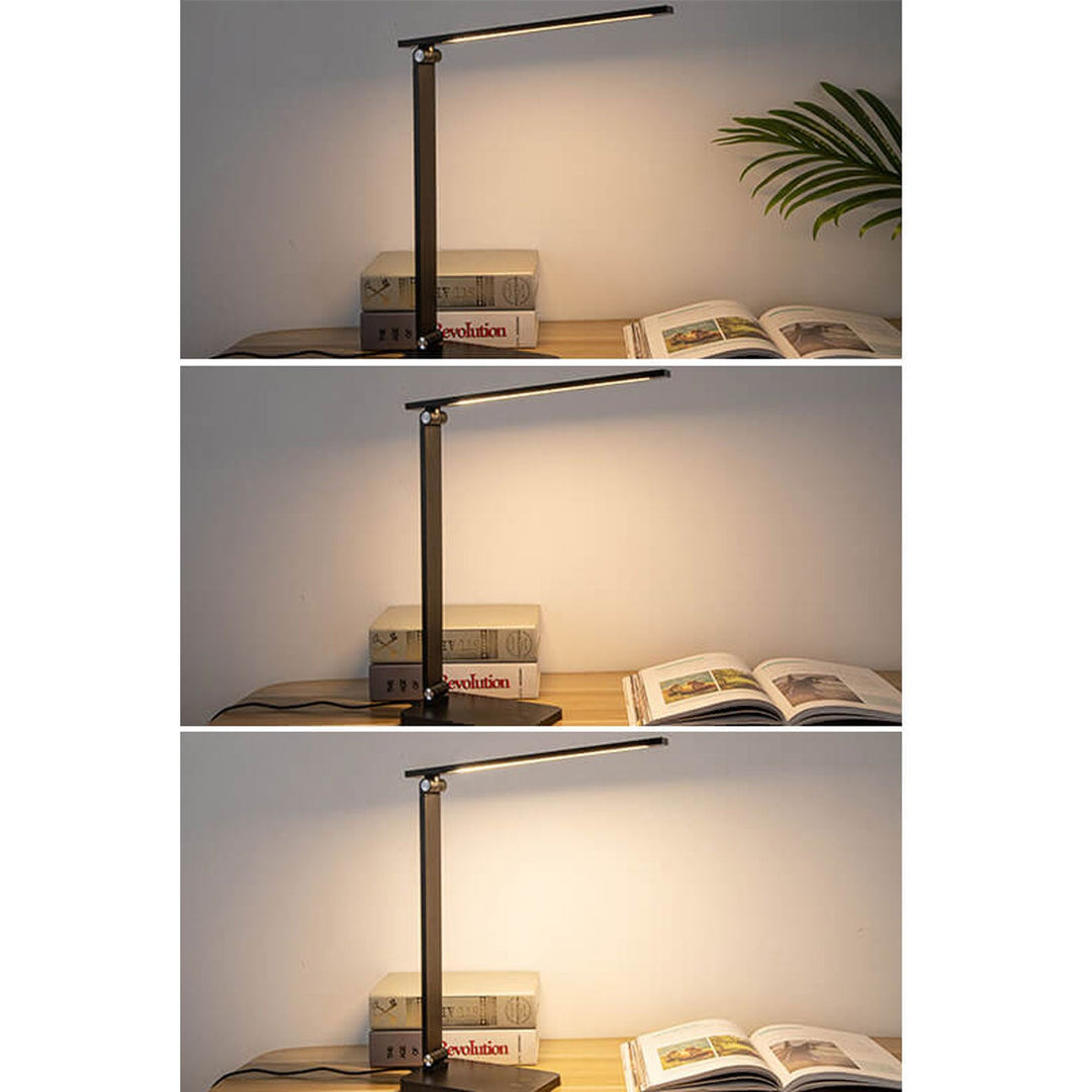 Lampe de bureau LED en aluminium pliable créative avec variateur tactile 