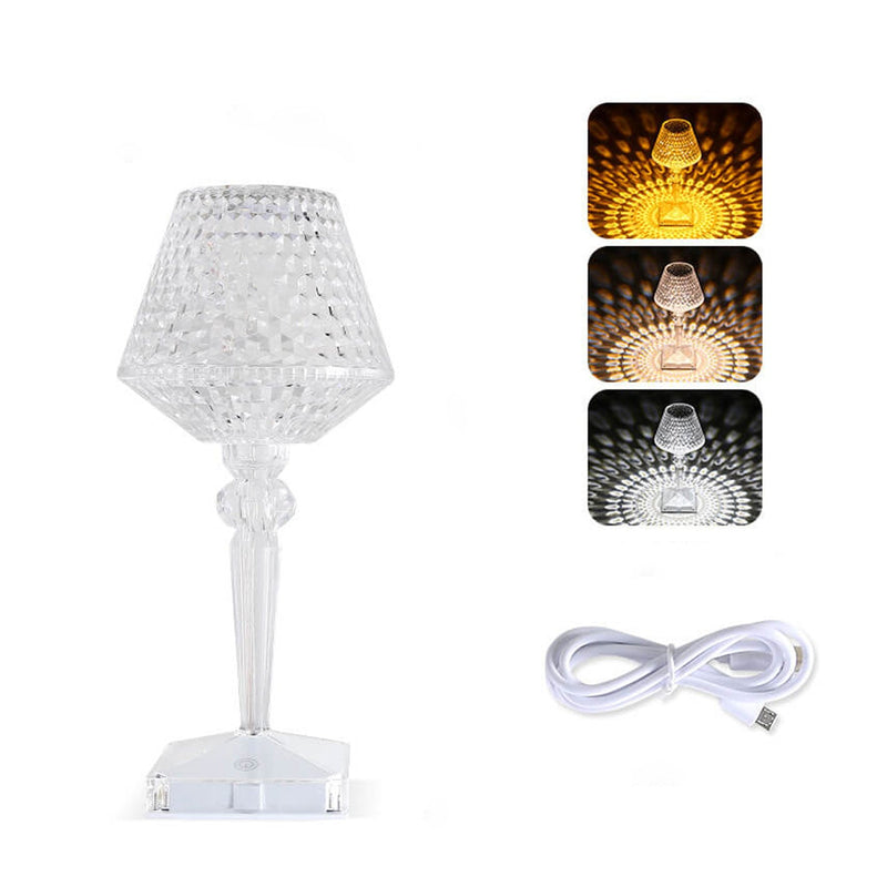 Lampe de Table créative en verre de vin en diamant acrylique, veilleuse décorative en forme de prune 