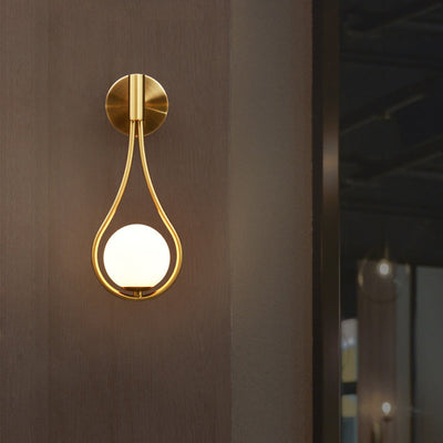 Modern Luxury Teardrop Round Ball Iron Glass 1-Light Wall Sconce Lamp